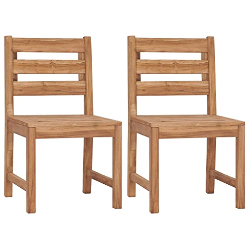 Gartenstühle Massivholz Teak 2er Set Hochlehner für Garten und Terrasse, wetterfeste Outdoor Stühle mit hoher Rückenlehne für entspannten Sitzkomfort von Mandloder