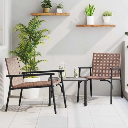 Gartenstuhl 2er-Set Schwarz Poly-Rattan mit Stahlrahmen, 79x56x73.5cm, wetterbeständige Outdoor Gartenmöbel für Garten, Terrasse, Balkon, modern, komfortabel, langlebig. Gartenstuhl 2er-Set Schwarz Poly-Rattan mit Stahlrahmen, 79x56x73.5cm, wetterbeständige Outdoor Gartenmöbel für Garten, Terrasse, Balkon, modern, komfortabel, langlebig. von Mandloder