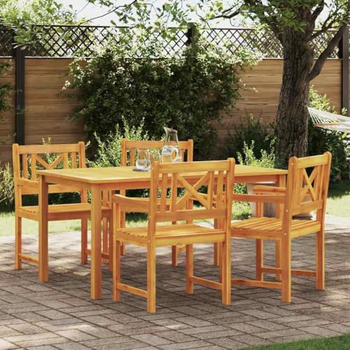 Gartenstuhl 4er Set Braun Massivholz Akazie, 56x56x90cm Outdoor Esszimmerstühle für Terrasse, Balkon & Garten, Robustes Design Hochlehner Gartenstuhl 4er Set Braun Massivholz Akazie, 56x56x90cm Outdoor Esszimmerstühle für Terrasse, Balkon & Garten, Robustes Design Hochlehner von Mandloder
