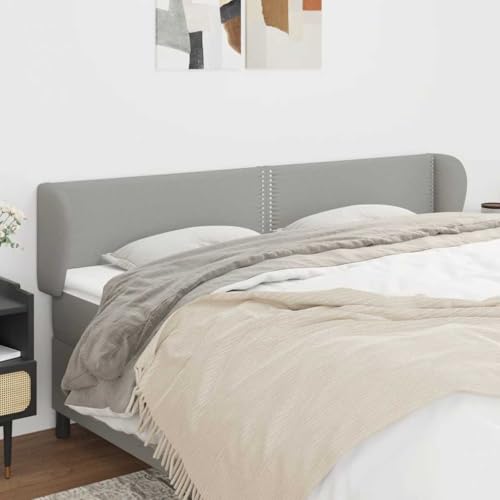 Höhenverstellbares Kopfteil mit Ohren, Hellgrau, 183x23x78/88 cm, weicher Stoffbezug, Robustes Bett-Rückenpolster für Schlafzimmer & Wandschutz Höhenverstellbares Kopfteil mit Ohren, Hellgrau, 183x23x78/88 cm, weicher Stoffbezug, Robustes Bett-Rückenpolster für Schlafzimmer & Wandschutz von Mandloder