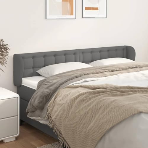 Höhenverstellbares Kopfteil mit Ohren Grau 163x23x78/88 cm aus langlebigem Kunstleder für Schlafzimmer Betten, robust und stabil Höhenverstellbares Kopfteil mit Ohren Grau 163x23x78/88 cm aus langlebigem Kunstleder für Schlafzimmer Betten, robust und stabil von Mandloder
