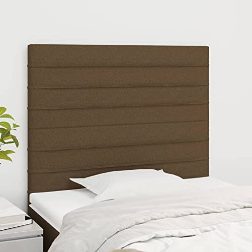 Kopfteil 2er Set, Dunkelbraun Stoff, Höhenverstellbar 80x5x78/88 cm, Robustes Bett Kopfteil Polsterung für Schlafzimmer, Atmungsaktiv Langlebiges Design von Mandloder