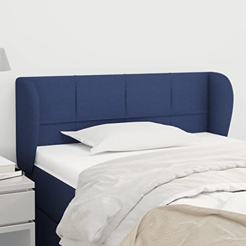 Kopfteil mit Ohren, Blau, 93x23x78/88 cm, weicher Stoff, höhenverstellbar, Robustes Bett-Kopfteil für Schlafzimmer, ideal zum Lesen oder Fernsehen Kopfteil mit Ohren, Blau, 93x23x78/88 cm, weicher Stoff, höhenverstellbar, Robustes Bett-Kopfteil für Schlafzimmer, ideal zum Lesen oder Fernsehen von Mandloder