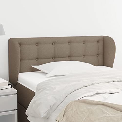 Kopfteil mit Ohren, Taupe Stoff, 103x23x78/88 cm, Höhenverstellbar, Robuste Holzbeine, Komfortables Bett kopfteil für Schlafzimmer, Elegantes Design Headboard, Wandschutz Kopfteil mit Ohren, Taupe Stoff, 103x23x78/88 cm, Höhenverstellbar, Robuste Holzbeine, Komfortables Bett kopfteil für Schlafzimmer, Elegantes Design Headboard, Wandschutz von Mandloder