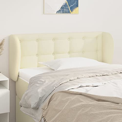 Kopfteil mit Ohren, höhenverstellbar, aus Kunstleder in Creme, 83x23x78/88 cm, stabiles Bett-Rückenpolster für Schlafzimmer Kopfteil mit Ohren, höhenverstellbar, aus Kunstleder in Creme, 83x23x78/88 cm, stabiles Bett-Rückenpolster für Schlafzimmer von Mandloder