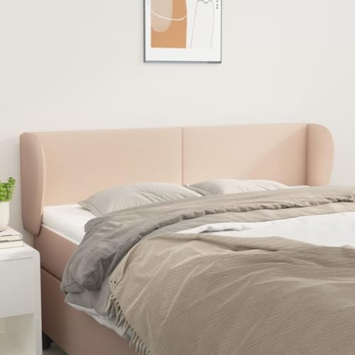 Kopfteil mit Ohren Cappuccino-Braun 147x23x78/88 cm, Kunstleder, höhenverstellbar für Betten, langlebiges Bett-Kopfteil, einfache Montage von Mandloder
