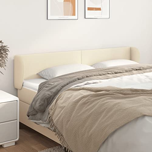 Kopfteil mit Ohren Creme, 163x23x78/88 cm, verstellbares Kunstleder Bett Kopfteil für Schlafzimmer, Stabiler Holzrahmen Kopfteil mit Ohren Creme, 163x23x78/88 cm, verstellbares Kunstleder Bett Kopfteil für Schlafzimmer, Stabiler Holzrahmen von Mandloder