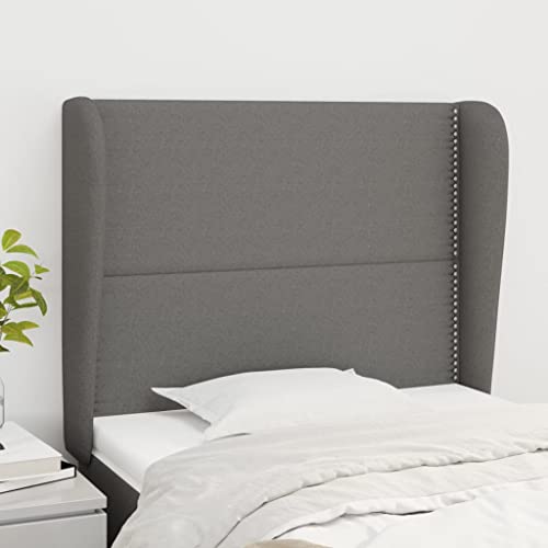Kopfteil mit Ohren Dunkelgrau 83x23x118/128 cm, Höhenverstellbares Stoff Kopfteil für Bett, Robustes Wandpolster Headboard Kopfteil mit Ohren Dunkelgrau 83x23x118/128 cm, Höhenverstellbares Stoff Kopfteil für Bett, Robustes Wandpolster Headboard von Mandloder