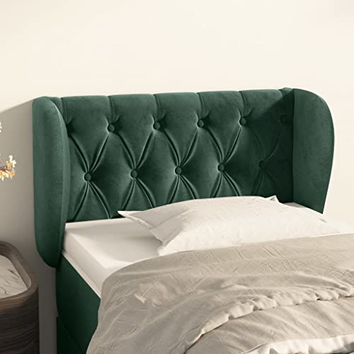 Kopfteil mit Ohren Dunkelgrün, 83x23x78/88 cm, Samt-Bett-Kopfteil für Schlafzimmer, verstellbar, robust, weich gepolstert, Wandpaneele Kopfteil mit Ohren Dunkelgrün, 83x23x78/88 cm, Samt-Bett-Kopfteil für Schlafzimmer, verstellbar, robust, weich gepolstert, Wandpaneele von Mandloder