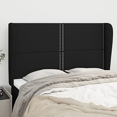 Kopfteil mit Ohren Schwarz 147x23x118/128 cm, Höhenverstellbares Stoff Bett Kopfteil für Einzelbett, Stabile Holzbeine, Klassisches Design, Atmungsaktiv & Langlebig Kopfteil mit Ohren Schwarz 147x23x118/128 cm, Höhenverstellbares Stoff Bett Kopfteil für Einzelbett, Stabile Holzbeine, Klassisches Design, Atmungsaktiv & Langlebig von Mandloder