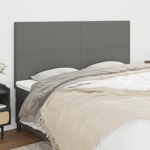 Kopfteile 4 STK. Dunkelgrau, 90x5x78/88 cm, atmungsaktiver Stoff für Betten, verstellbar, robust, ideal als Wandschutz Kopfteile 4 STK. Dunkelgrau, 90x5x78/88 cm, atmungsaktiver Stoff für Betten, verstellbar, robust, ideal als Wandschutz von Mandloder