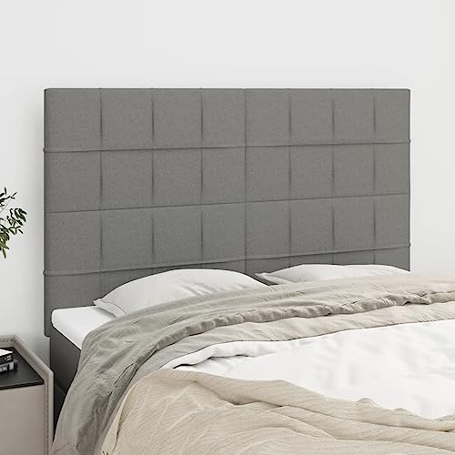 Kopfteile 4 STK. Dunkelgrau 72x5x78/88 cm Stoff, Höhenverstellbare Wandpaneele für Schlafzimmer, Robustes Rückenpolster mit Holzbeinen Kopfteile 4 STK. Dunkelgrau 72x5x78/88 cm Stoff, Höhenverstellbare Wandpaneele für Schlafzimmer, Robustes Rückenpolster mit Holzbeinen von Mandloder