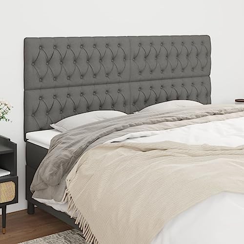 Kopfteile 4 STK. Dunkelgrau Stoff, 90x7x78/88 cm Maße, Höhenverstellbar für Bettgestell, Robuste Holzbeine, Atmungsaktiv Langlebig, Idealer Wandschutz Kopfteile 4 STK. Dunkelgrau Stoff, 90x7x78/88 cm Maße, Höhenverstellbar für Bettgestell, Robuste Holzbeine, Atmungsaktiv Langlebig, Idealer Wandschutz von Mandloder