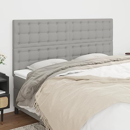 Kopfteile 4 STK. Hellgrau 80x5x78/88 cm Stoff, Höhenverstellbare Wandpaneele für Schlafzimmer, Robustes Rückenpolster Set Kopfteile 4 STK. Hellgrau 80x5x78/88 cm Stoff, Höhenverstellbare Wandpaneele für Schlafzimmer, Robustes Rückenpolster Set von Mandloder