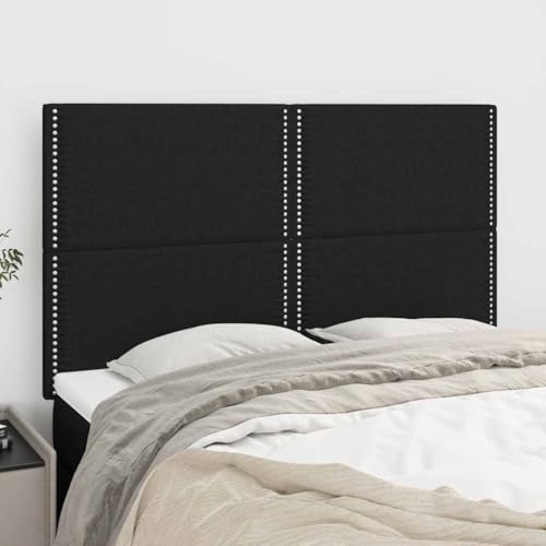 Kopfteile 4 STK. Schwarz 72x5x78/88 cm Stoff, Höhenverstellbar, Robuste Holzbeine für Bett, Langlebiges Schlafzimmer-Zubehör Kopfteile 4 STK. Schwarz 72x5x78/88 cm Stoff, Höhenverstellbar, Robuste Holzbeine für Bett, Langlebiges Schlafzimmer-Zubehör von Mandloder