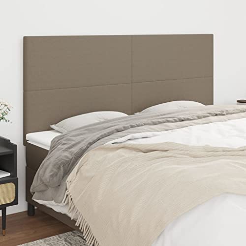 Kopfteile 4 STK. Taupe 80x5x78/88 cm Stoff, Höhenverstellbare Bett-Rückenlehne, Robuste Wandpaneele für Schlafzimmer und Hotel, Komfortables Wandpolster Set Kopfteile 4 STK. Taupe 80x5x78/88 cm Stoff, Höhenverstellbare Bett-Rückenlehne, Robuste Wandpaneele für Schlafzimmer und Hotel, Komfortables Wandpolster Set von Mandloder