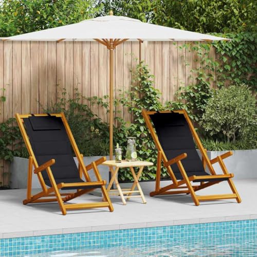 Liegestuhl 2er-Set aus Massivholz Akazie, Braun, 61.5x123x82cm, klappbar, für Garten, Terrasse und Outdoor-Entspannung Liegestuhl 2er-Set aus Massivholz Akazie, Braun, 61.5x123x82cm, klappbar, für Garten, Terrasse und Outdoor-Entspannung von Mandloder