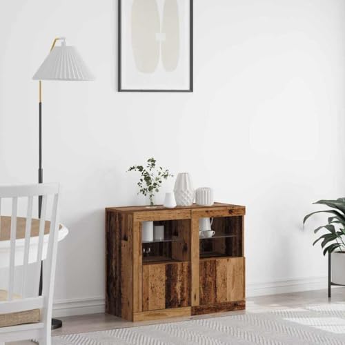 Mandloder 2er-Set Beistellschrank, Altholz-Optik, 41x37x67 cm, Holzwerkstoff, mit LED-Beleuchtung, für Wohnzimmer, Schlafzimmer, Flur, praktisches Stauraum-Möbel Mandloder 2er-Set Beistellschrank, Altholz-Optik, 41x37x67 cm, Holzwerkstoff, mit LED-Beleuchtung, für Wohnzimmer, Schlafzimmer, Flur, praktisches Stauraum-Möbel von Mandloder