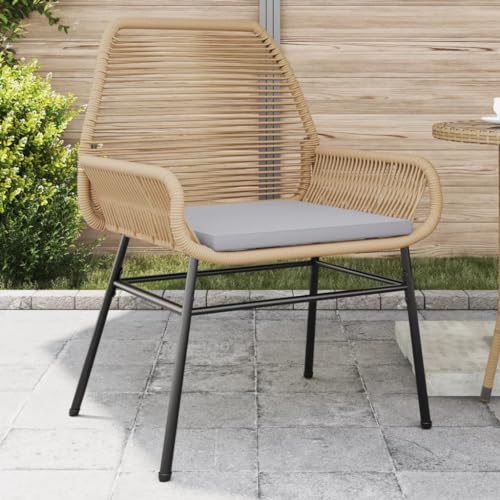 Mandloder 2er-Set Gartenstühle Braun aus robustem Poly Rattan mit Kissen, Outdoor-Sessel für Terrasse, Balkon, Gartenmöbel, UV-beständig, 110 kg Tragkraft von Mandloder