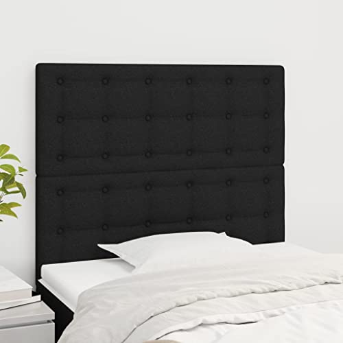 Mandloder 2er-Set Schwarze Kopfteile, 90x5x78/88 cm, Stoff, höhenverstellbar, robust, atmungsaktiv, für Schlafzimmer, bequemes Rückenpolster zum Lesen Mandloder 2er-Set Schwarze Kopfteile, 90x5x78/88 cm, Stoff, höhenverstellbar, robust, atmungsaktiv, für Schlafzimmer, bequemes Rückenpolster zum Lesen von Mandloder