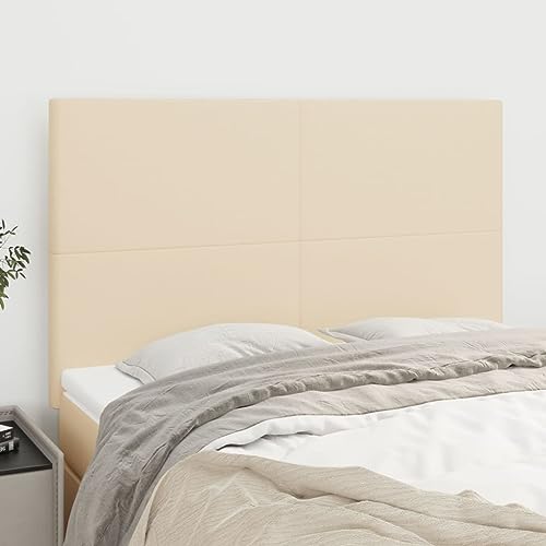 Mandloder 4er-Set Creme Kopfteile, verstellbar, 72x5x78/88 cm, weicher Stoff, robuste Holzbeine, ideal für Schlafzimmer, Bequeme Rückenstütze Mandloder 4er-Set Creme Kopfteile, verstellbar, 72x5x78/88 cm, weicher Stoff, robuste Holzbeine, ideal für Schlafzimmer, Bequeme Rückenstütze von Mandloder