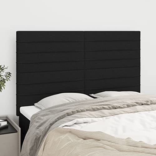 Mandloder 4er Set Kopfteile Schwarz, 72x5x78/88 cm Stoff Polsterung für Einzelbett und Doppelbett, Höhenverstellbar mit Robuste Holzbeine für Schlafzimmer Komfort Mandloder 4er Set Kopfteile Schwarz, 72x5x78/88 cm Stoff Polsterung für Einzelbett und Doppelbett, Höhenverstellbar mit Robuste Holzbeine für Schlafzimmer Komfort von Mandloder