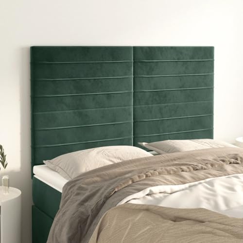 Mandloder 4er-Set Kopfteile dunkelgrün, 72x5x78/88 cm Samt, verstellbar, weicher Bezug für Einzelbetten, stabile Holzbeine, modernes Design Mandloder 4er-Set Kopfteile dunkelgrün, 72x5x78/88 cm Samt, verstellbar, weicher Bezug für Einzelbetten, stabile Holzbeine, modernes Design von Mandloder