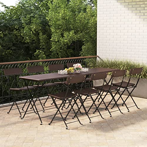 Mandloder Bistrostühle 8er Set Klappbar Braun aus Poly Rattan und Robustem Stahlrahmen, Witterungsbeständige Outdoor Gartenstühle für Terrasse, Balkon & Gartenmöbel, Platzsparend & Pflegeleicht Mandloder Bistrostühle 8er Set Klappbar Braun aus Poly Rattan und Robustem Stahlrahmen, Witterungsbeständige Outdoor Gartenstühle für Terrasse, Balkon & Gartenmöbel, Platzsparend & Pflegeleicht von Mandloder