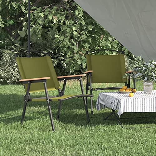 Mandloder Campingstühle Set 2 STK. Grün, 54x55x78 cm klappbare Gartenstühle aus Oxford-Gewebe & Stahlrahmen, belastbar 110kg, Faltbare Outdoor Möbel für Strand, Picknick & Angeln, leicht von Mandloder