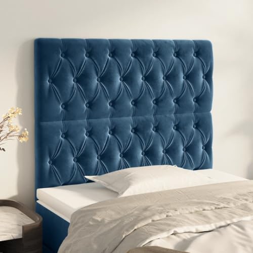 Mandloder Dunkelblaue Kopfteile 2er-Set aus weichem Samt, 90x7x78/88 cm, höhenverstellbar mit stabilen Holzbeinen, ideal zum Lesen und Fernsehen im Schlafzimmer Mandloder Dunkelblaue Kopfteile 2er-Set aus weichem Samt, 90x7x78/88 cm, höhenverstellbar mit stabilen Holzbeinen, ideal zum Lesen und Fernsehen im Schlafzimmer von Mandloder