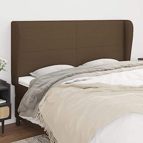 Mandloder Dunkelbraunes Kopfteil mit Ohren aus strapazierfähigem Stoff, 183x23x118/128 cm, höhenverstellbar für Betten, stabiles Headboard mit Holzbeinen, gemütlicher Rückenschutz Mandloder Dunkelbraunes Kopfteil mit Ohren aus strapazierfähigem Stoff, 183x23x118/128 cm, höhenverstellbar für Betten, stabiles Headboard mit Holzbeinen, gemütlicher Rückenschutz von Mandloder