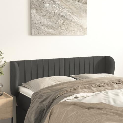 Mandloder Dunkelgraues Kopfteil mit Ohren, 147x23x78/88 cm, weicher Samt, höhenverstellbar, Robustes Holz, für Schlafzimmer, bequemes Rückenpolster Mandloder Dunkelgraues Kopfteil mit Ohren, 147x23x78/88 cm, weicher Samt, höhenverstellbar, Robustes Holz, für Schlafzimmer, bequemes Rückenpolster von Mandloder