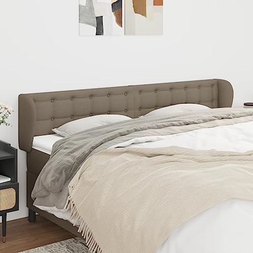 Mandloder Elegantes Kopfteil mit Ohren, Taupe, 183x23x78/88 cm, aus strapazierfähigem Stoff, höhenverstellbar für Betten, stabiles Design mit Holzbeinen Mandloder Elegantes Kopfteil mit Ohren, Taupe, 183x23x78/88 cm, aus strapazierfähigem Stoff, höhenverstellbar für Betten, stabiles Design mit Holzbeinen von Mandloder