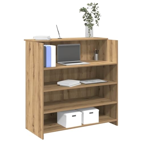 Mandloder Empfangstheke Artisan-Eiche 100x50x103,5 cm Holzwerkstoff, robuster Office Schreibtisch für Büro, Lobby & Praxis, vielseitiger Laptop Arbeitstisch mit Stauraum Mandloder Empfangstheke Artisan-Eiche 100x50x103,5 cm Holzwerkstoff, robuster Office Schreibtisch für Büro, Lobby & Praxis, vielseitiger Laptop Arbeitstisch mit Stauraum von Mandloder