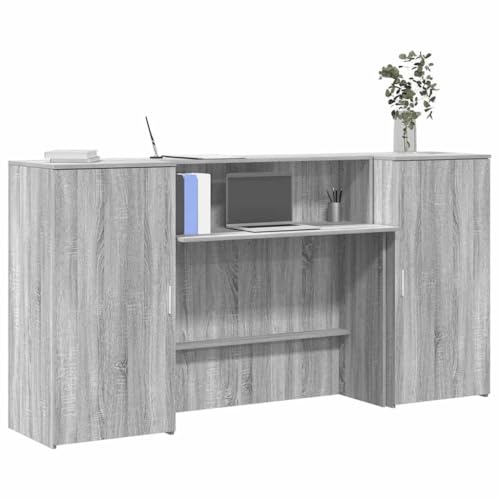 Mandloder Empfangstheke Grau Sonoma, 200x50x103,5 cm Holzwerkstoff, Bürotisch mit Stauraum für Büro, Hotel, Salon Mandloder Empfangstheke Grau Sonoma, 200x50x103,5 cm Holzwerkstoff, Bürotisch mit Stauraum für Büro, Hotel, Salon von Mandloder