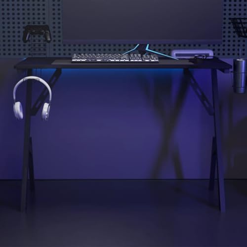 Mandloder Gaming-Schreibtisch mit Y-Gestell, Schwarz und Rot, 110x60x75 cm, Robuster Computertisch für Gaming-Monitore und Zubehör, Ergonomischer Bürotisch für Zuhause Mandloder Gaming-Schreibtisch mit Y-Gestell, Schwarz und Rot, 110x60x75 cm, Robuster Computertisch für Gaming-Monitore und Zubehör, Ergonomischer Bürotisch für Zuhause von Mandloder