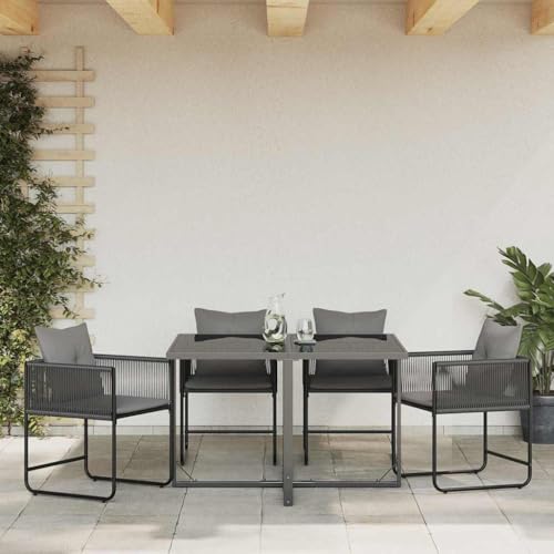 Mandloder Gartenstühle 4er Set, Poly-Rattan Schwarz Anthrazit, 50.5 x 53.5 x 63.5 cm, wetterfest, für Garten Balkon Terrasse, Bequeme Outdoor Möbel Mandloder Gartenstühle 4er Set, Poly-Rattan Schwarz Anthrazit, 50.5 x 53.5 x 63.5 cm, wetterfest, für Garten Balkon Terrasse, Bequeme Outdoor Möbel von Mandloder