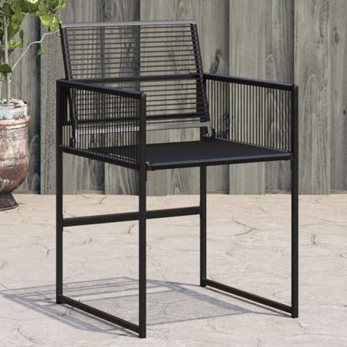 Mandloder Gartenstühle 4er Set Schwarz aus robustem Poly Rattan, Klappbare Outdoor Gartenmöbel Stühle mit 110 kg Tragfähigkeit, UV-beständig & Pflegeleicht, perfekt für entspannte Stunden im Garten von Mandloder