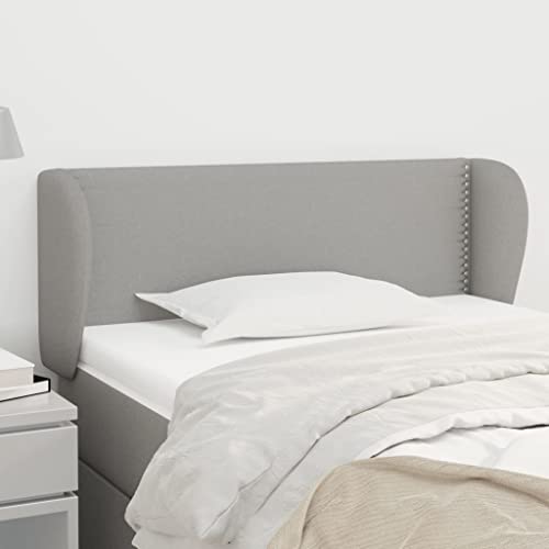 Mandloder Hellgraues Kopfteil mit Ohren, 103x23x78/88 cm, strapazierfähiger Stoff, höhenverstellbar, Elegantes Design für Schlafzimmer, stabiles Bett-Kopfteil Mandloder Hellgraues Kopfteil mit Ohren, 103x23x78/88 cm, strapazierfähiger Stoff, höhenverstellbar, Elegantes Design für Schlafzimmer, stabiles Bett-Kopfteil von Mandloder