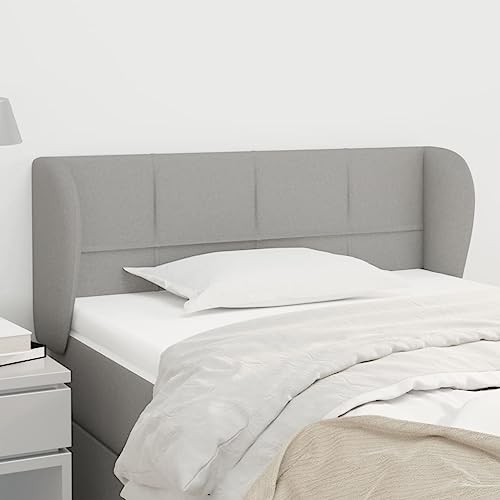 Mandloder Hellgraues Kopfteil mit Ohren, 83x23x78/88 cm, verstellbar, atmungsaktiver Stoff, Robustes Design für Schlafzimmer, bequemes Rückenpolster Mandloder Hellgraues Kopfteil mit Ohren, 83x23x78/88 cm, verstellbar, atmungsaktiver Stoff, Robustes Design für Schlafzimmer, bequemes Rückenpolster von Mandloder