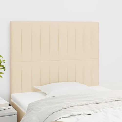 Mandloder Höhenverstellbares Kopfteil 2er Set, Creme Stoff 80x5x78/88 cm, Schlafzimmer Headboard aus strapazierfähigem Polyester, Robustes Bett-Rückenpolster für Komfort Mandloder Höhenverstellbares Kopfteil 2er Set, Creme Stoff 80x5x78/88 cm, Schlafzimmer Headboard aus strapazierfähigem Polyester, Robustes Bett-Rückenpolster für Komfort von Mandloder