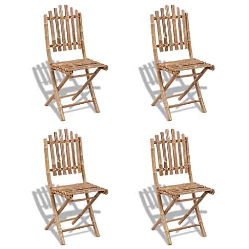 Mandloder Klappbare Bambus Gartenstühle 4er Set, Outdoor Esszimmer Stühle, Witterungsbeständige Gartenmöbel Robust & Pflegeleicht, 50x42x92cm, 110kg max. Tragkraft Mandloder Klappbare Bambus Gartenstühle 4er Set, Outdoor Esszimmer Stühle, Witterungsbeständige Gartenmöbel Robust & Pflegeleicht, 50x42x92cm, 110kg max. Tragkraft von Mandloder