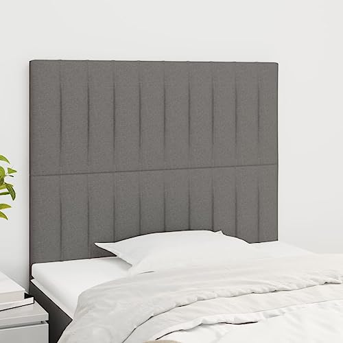Mandloder Kopfteil 2er-Set, dunkelgrau, 90x5x78/88 cm, Stoffbezug, verstellbar, robuste Holzbeine, ideal für Schlafzimmer von Mandloder