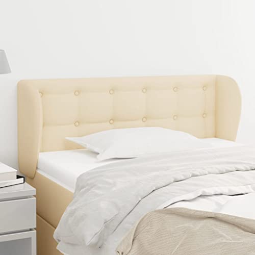 Mandloder Kopfteil mit Ohren, Creme, 83x23x78/88 cm, Stoff, verstellbar, für Schlafzimmer, stabiles Polster-Headboard Mandloder Kopfteil mit Ohren, Creme, 83x23x78/88 cm, Stoff, verstellbar, für Schlafzimmer, stabiles Polster-Headboard von Mandloder