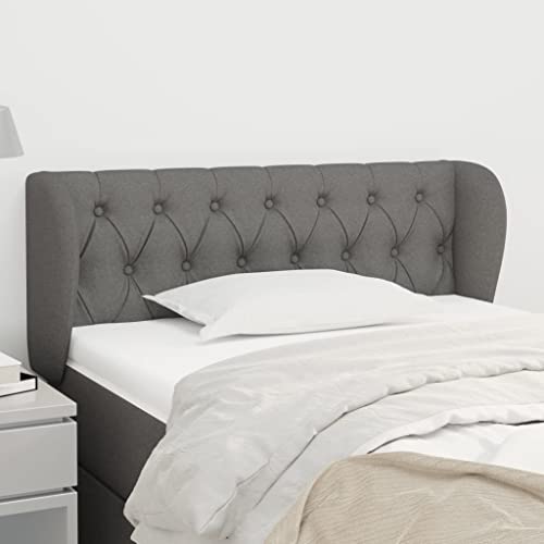 Mandloder Kopfteil mit Ohren, Dunkelgrau, 103x23x78/88 cm, Stoff, Bett-Rückenpolster, Höhenverstellbar, Robuste Holzbeine, Klassisches Design für Schlafzimmer-Betten Mandloder Kopfteil mit Ohren, Dunkelgrau, 103x23x78/88 cm, Stoff, Bett-Rückenpolster, Höhenverstellbar, Robuste Holzbeine, Klassisches Design für Schlafzimmer-Betten von Mandloder