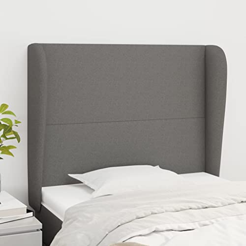 Mandloder Kopfteil mit Ohren, Dunkelgrau 93x23x118/128 cm, Stoffbezug, verstellbar für Bettgestelle, stabiles Headboard mit Holzbeinen Mandloder Kopfteil mit Ohren, Dunkelgrau 93x23x118/128 cm, Stoffbezug, verstellbar für Bettgestelle, stabiles Headboard mit Holzbeinen von Mandloder