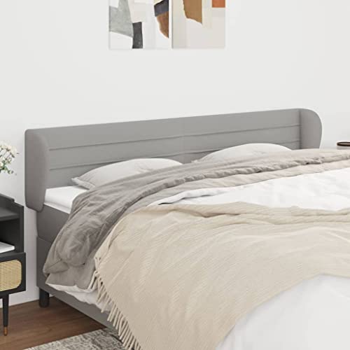 Mandloder Kopfteil mit Ohren, Hellgrau, 163x23x78/88 cm, Stoff, verstellbar, für Schlafzimmer, klassisches Design Mandloder Kopfteil mit Ohren, Hellgrau, 163x23x78/88 cm, Stoff, verstellbar, für Schlafzimmer, klassisches Design von Mandloder