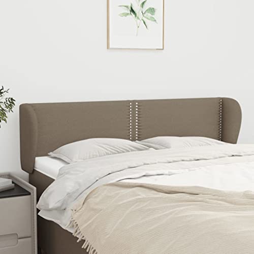 Mandloder Kopfteil mit Ohren, Taupe, 147x23x78/88 cm, Stoff, verstellbar, modernes Betthaupt für Schlafzimmer, Robustes Polsterbett-Zubehör von Mandloder