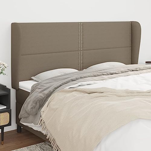 Mandloder Kopfteil mit Ohren, Taupe, 203x23x118/128 cm, atmungsaktiver Stoff, höhenverstellbar, Robustes Bett-Headboard für Schlafzimmer Mandloder Kopfteil mit Ohren, Taupe, 203x23x118/128 cm, atmungsaktiver Stoff, höhenverstellbar, Robustes Bett-Headboard für Schlafzimmer von Mandloder