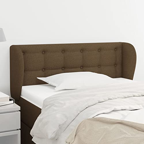 Mandloder Kopfteil mit Ohren, dunkelbrauner Stoff, 103x23x78/88 cm, verstellbar, stabil, klassisches Design, für Schlafzimmerbetten Mandloder Kopfteil mit Ohren, dunkelbrauner Stoff, 103x23x78/88 cm, verstellbar, stabil, klassisches Design, für Schlafzimmerbetten von Mandloder